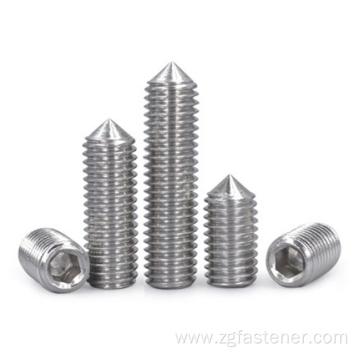 DIN914 stainless steel 304 Hexagon Socket Set Screws With Cone Point